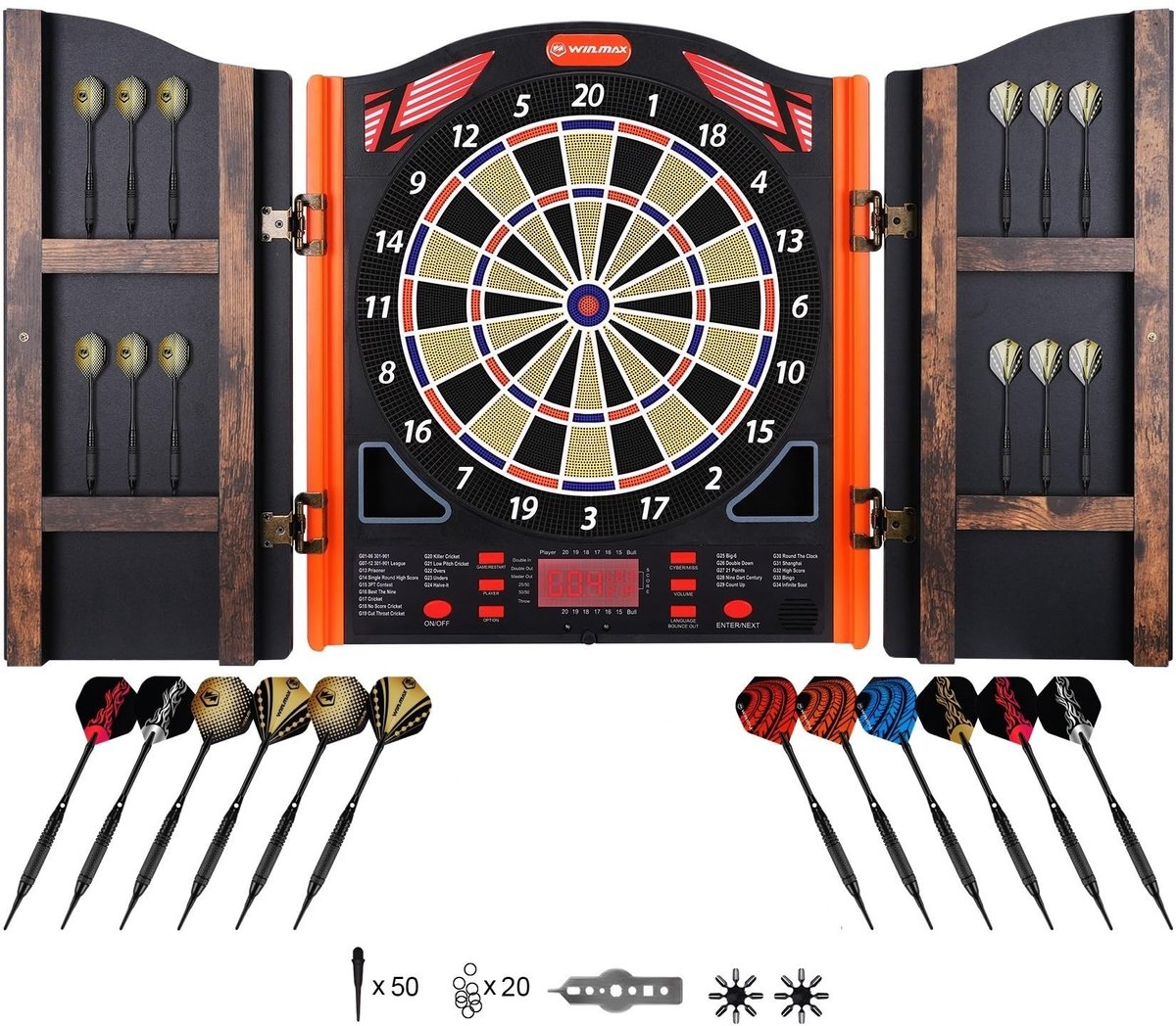 SolidKeus - Elektronisch Dartbord Professionele Set met Laser Marker en 12 Darts