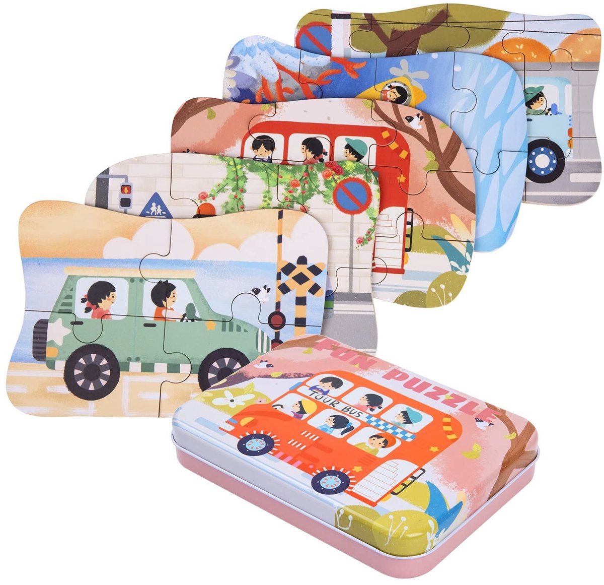 SolidKeus - Vervoer Puzzelset voor Kinderen met 5 Stukken