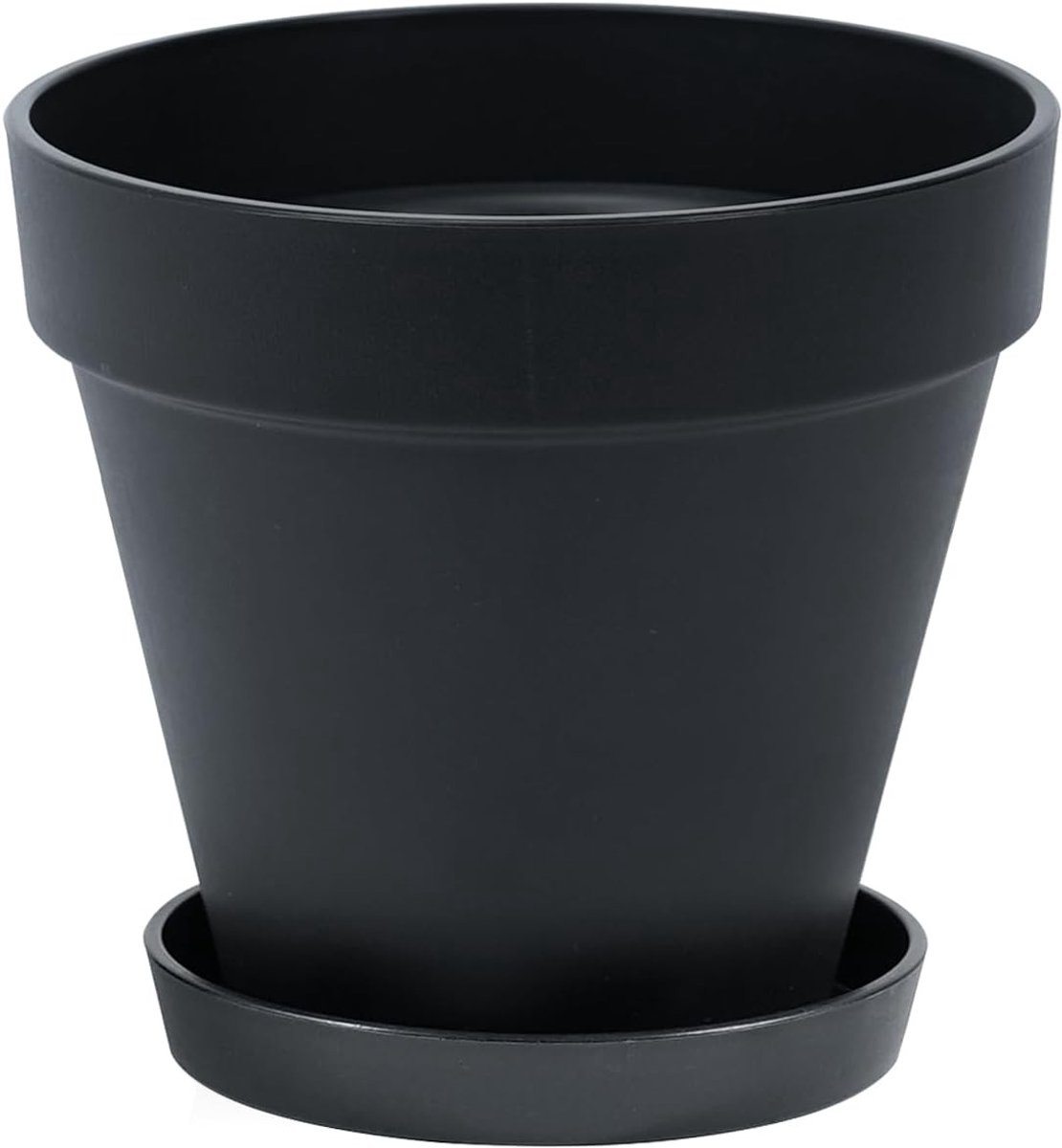20 cm Plastic Plant Pot met Schotel - Ideaal voor Binnen en Buiten - Met Afvoergaten voor Bloemen en Vetplanten