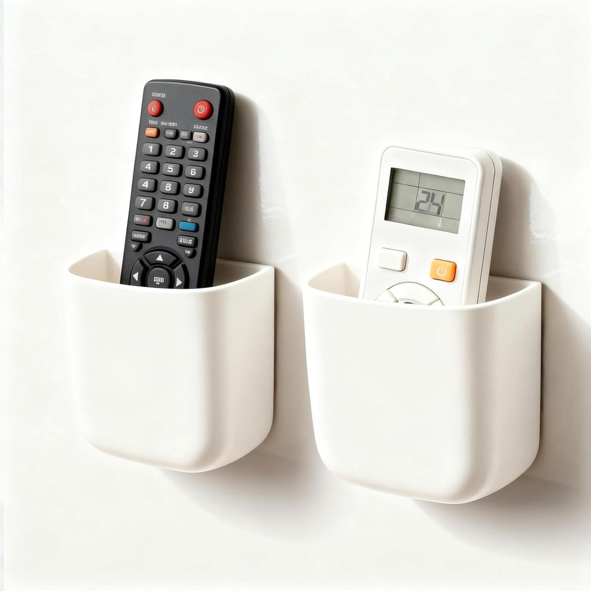 Kleine Wandhouder voor Afstandsbediening, 2 Stuks Zelfklevende Opbergdozen, Multifunctionele Wandoplossing voor TV en Oplader