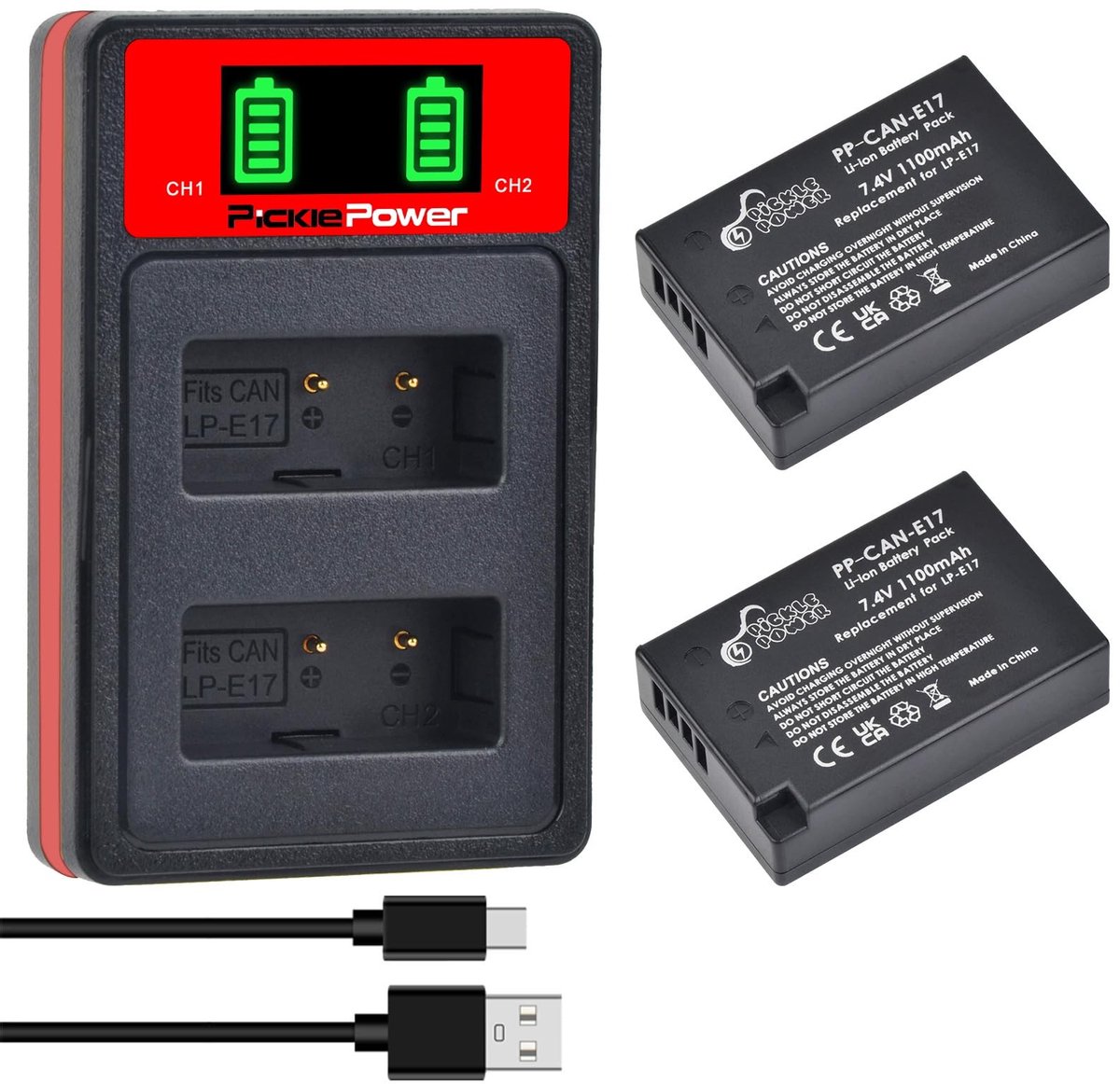 SolidKeus - 2 Stuks LP-E17 Batterijen voor Canon Camera's