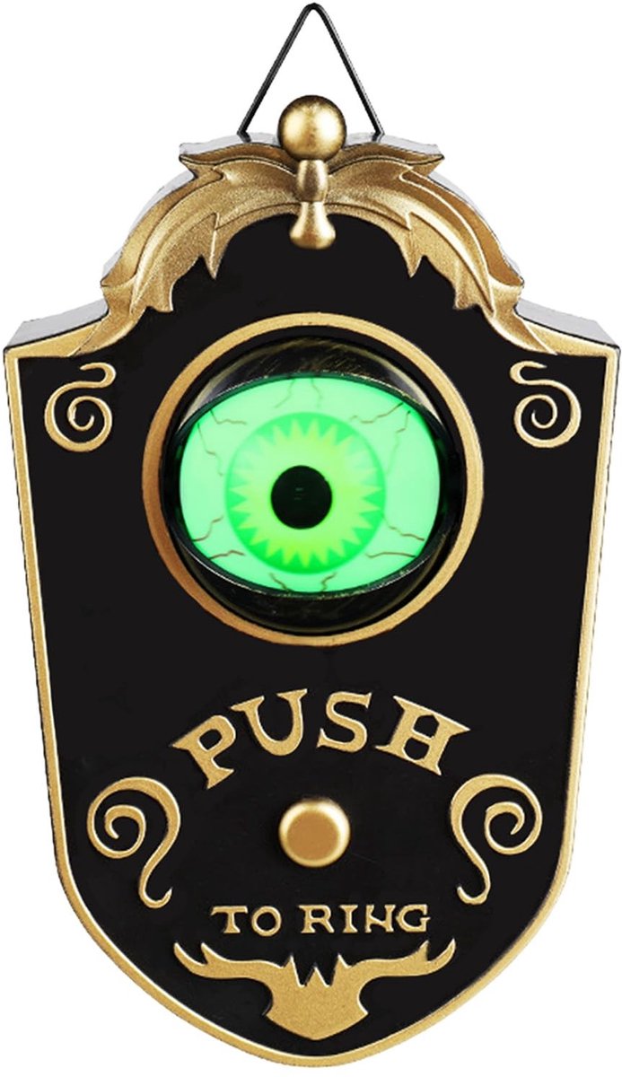 SolidKeus - Creepy Eyeball Deurbel met Spooky Geluiden en Luminous Effect