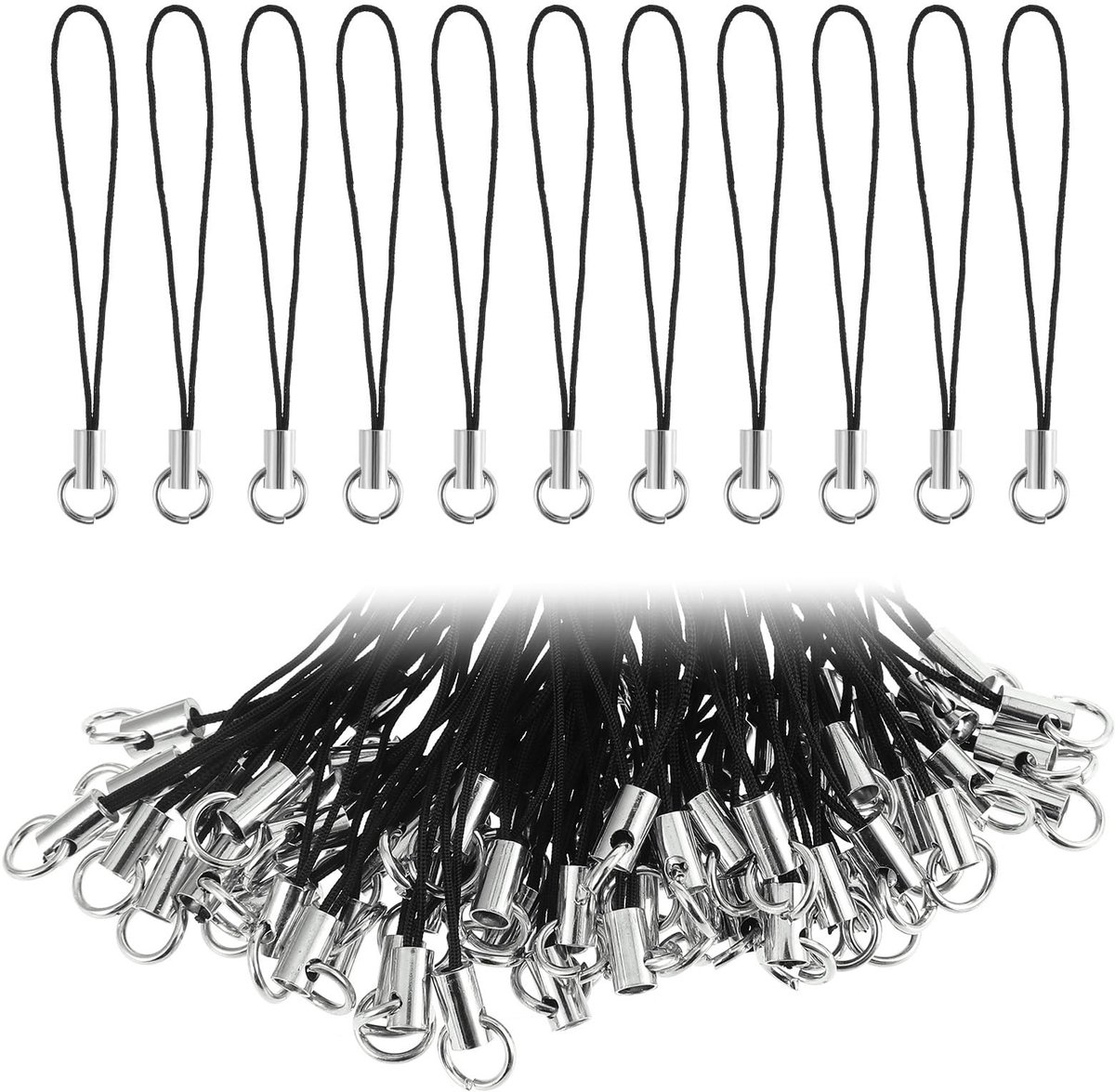 SolidKeus - 100 Stuks Mobiele Telefoon Lanyards met Carabiner