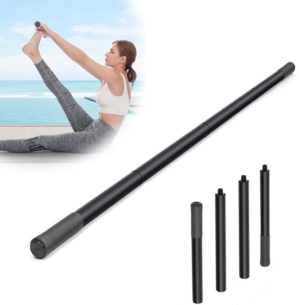 SolidKeus - Verstelbare Stalen Yoga Stick van 1.5 m voor Flexibiliteit