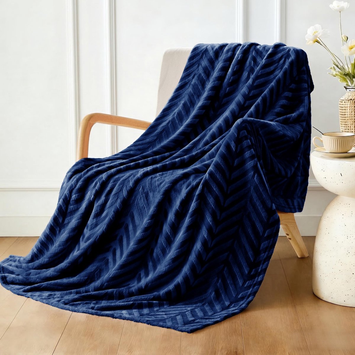 SolidKeus - Cuddly Blanket met Chevron Patroon 130 x 150 cm