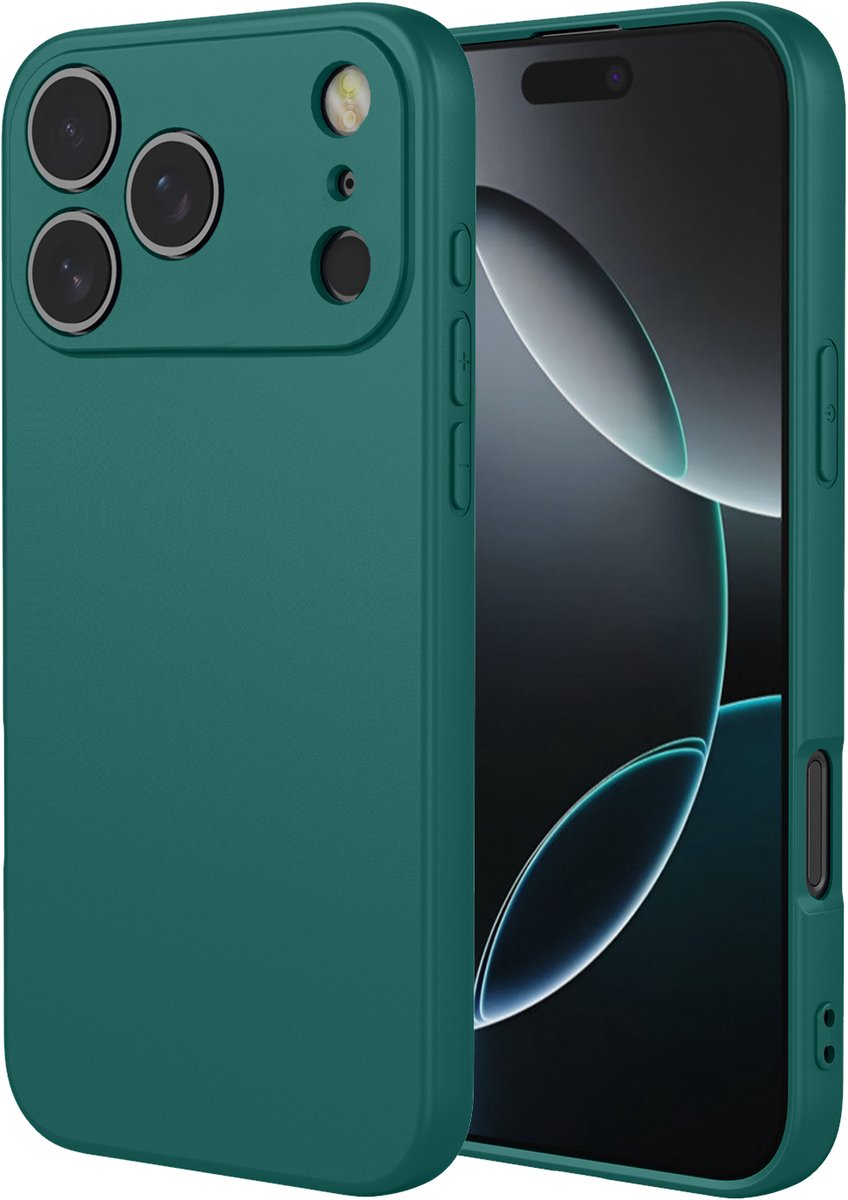 MobyDefend Hoesje - Geschikt voor iPhone 18 Pro - Matte Siliconen Backcover - Groen