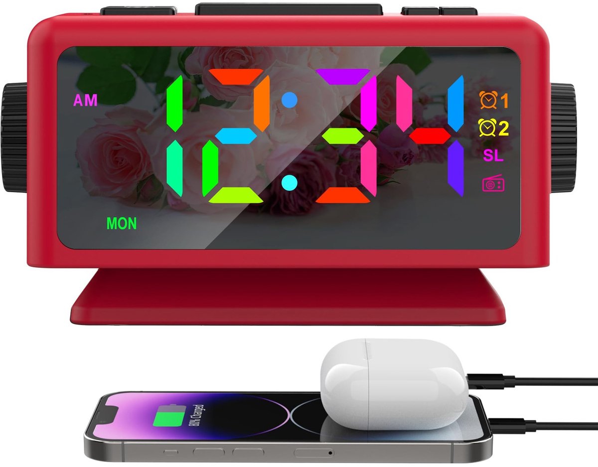 SolidKeus - Digitale LED-Wekker met FM-Radio en Dubbel Alarm