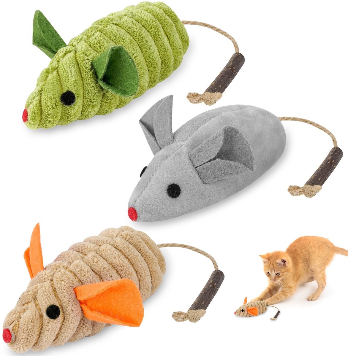 SolidKeus - 3 Stuks Catnip Sticks en Pluche Speelgoed voor Katten