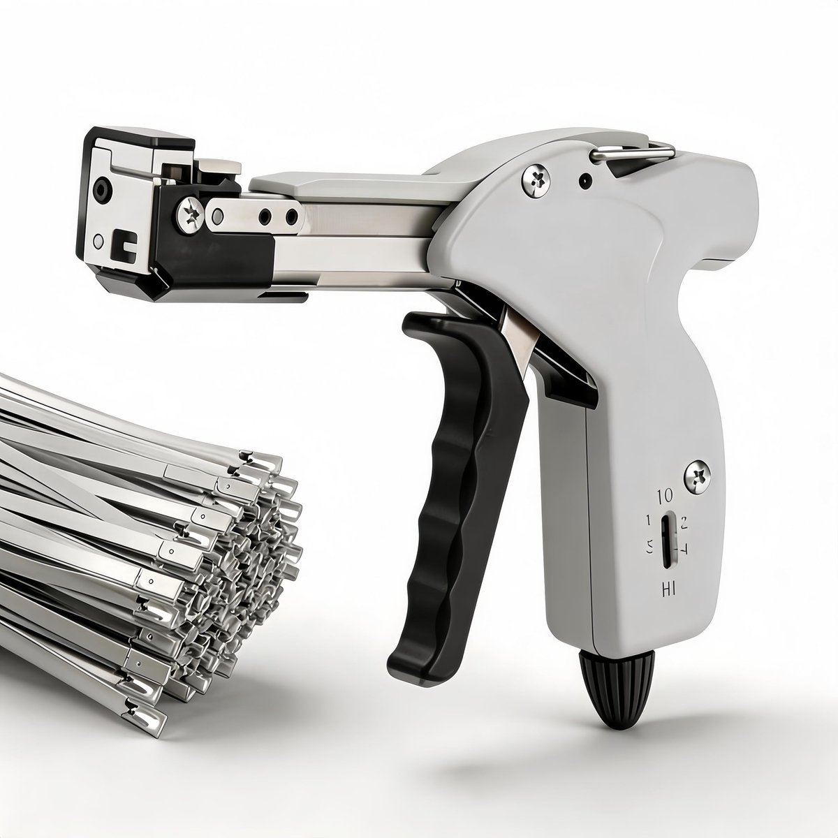 SolidKeus - Kabelbinder Pistoolset met 200 Metalen Klemmen en Snijapparaat