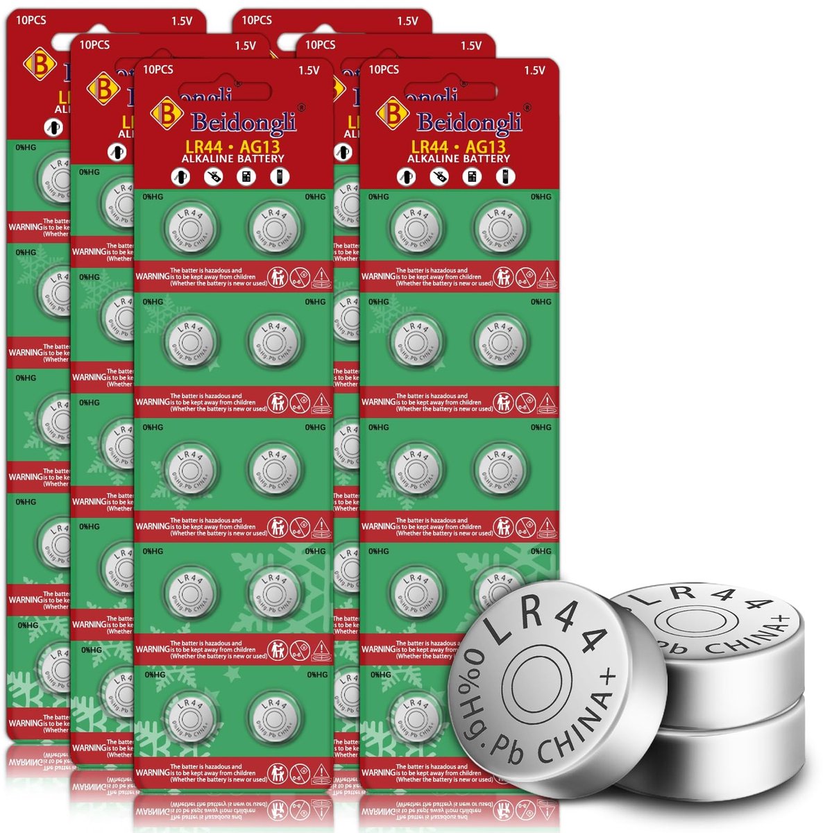 SolidKeus - AG13 LR44 Alkaline Knopcelbatterijen - 60 Stuks