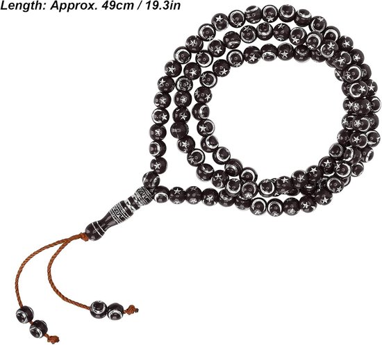 Mooie Gebedsketting voor Moslims, 99 Granen, Houten en Resin, Spiritueel Accessoire voor Religieuze Praktijken — afbeelding 3
