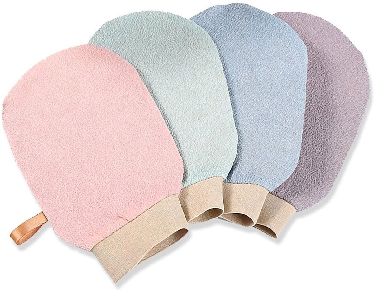 SolidKeus - Set van 4 Scrubhandschoenen voor Lichaamsverzorging