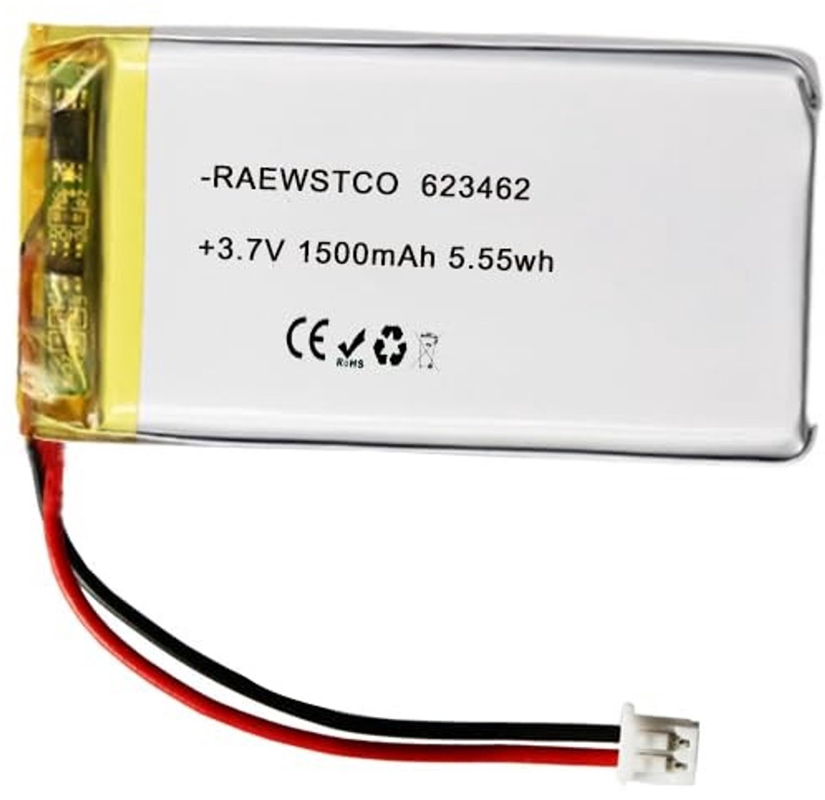 SolidKeus - 3.7V 1500mAh Lithium Polymer Accu voor Veiligheidsproducten en Elektrisch Gereedschap