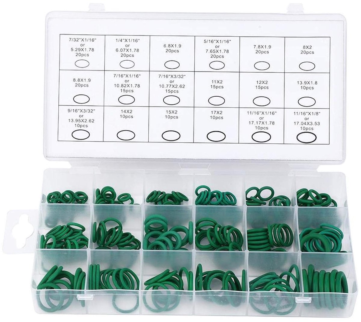 O-Ring Set van 270 Stuks - Hittebestendige Buna-N Rubber Ringen voor Industriële en Pneumatische Toepassingen