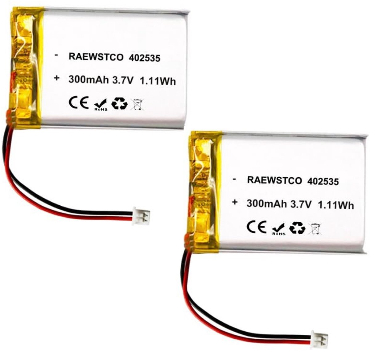 SolidKeus - 3.7V 300mAh Oplaadbare Lithium Batterij voor Smartwatches