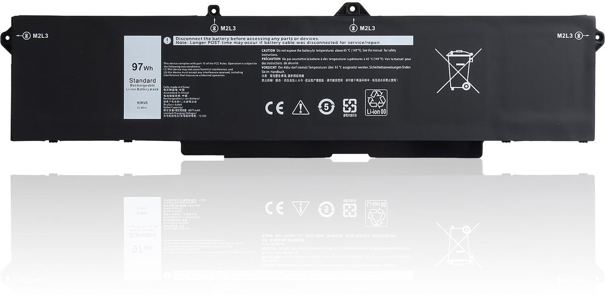 SolidKeus - Oplaadbare Laptopbatterij 97Wh voor Dell