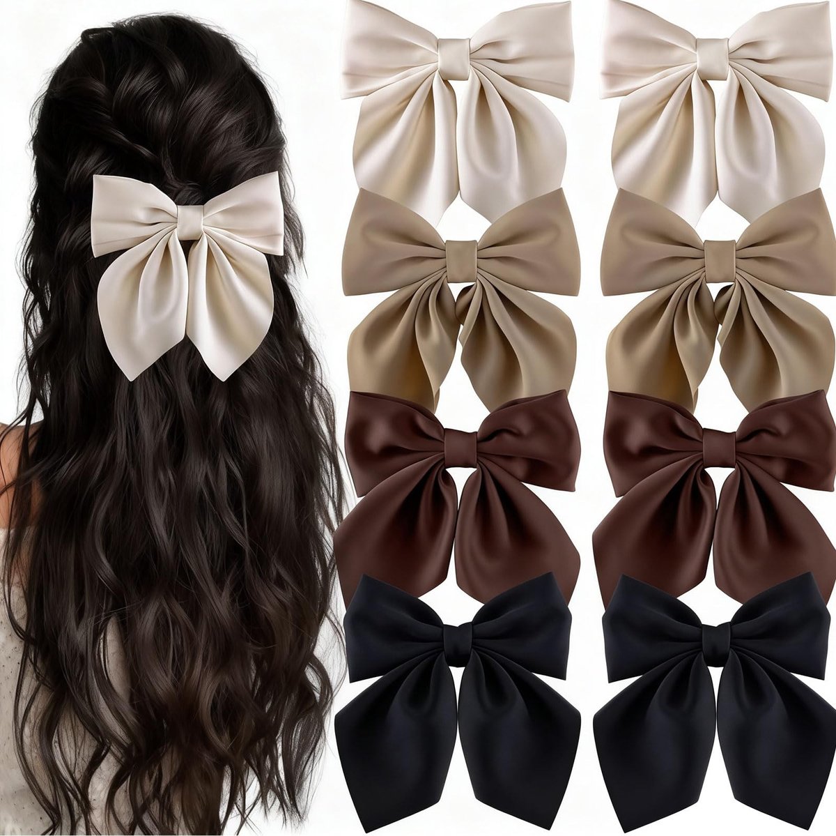 SolidKeus - 8 Stuks Haarclips met Strikdesign voor Vrouwen