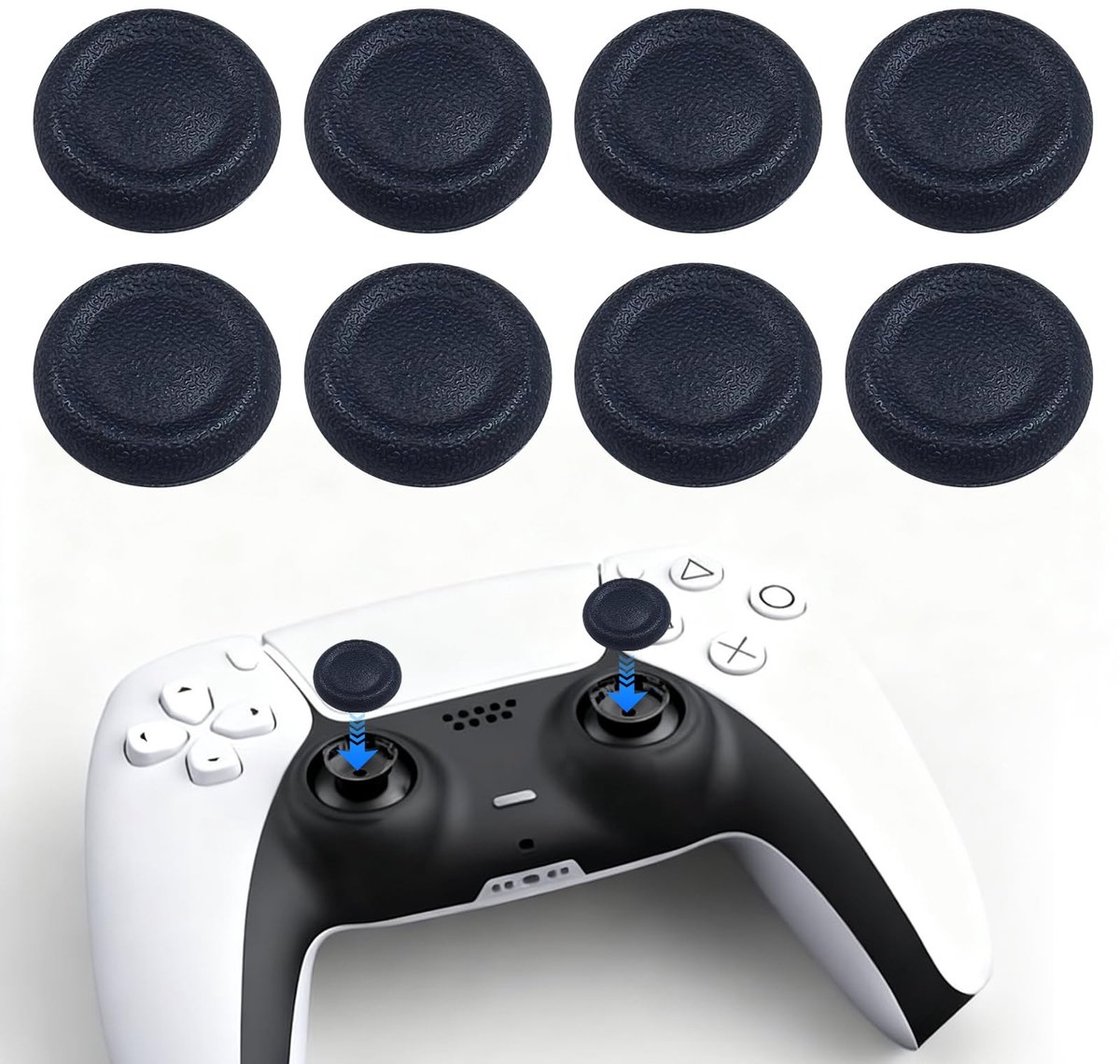 SolidKeus - Set van 8 TPE Thumb Grip Caps voor PS4/PS5 Controllers