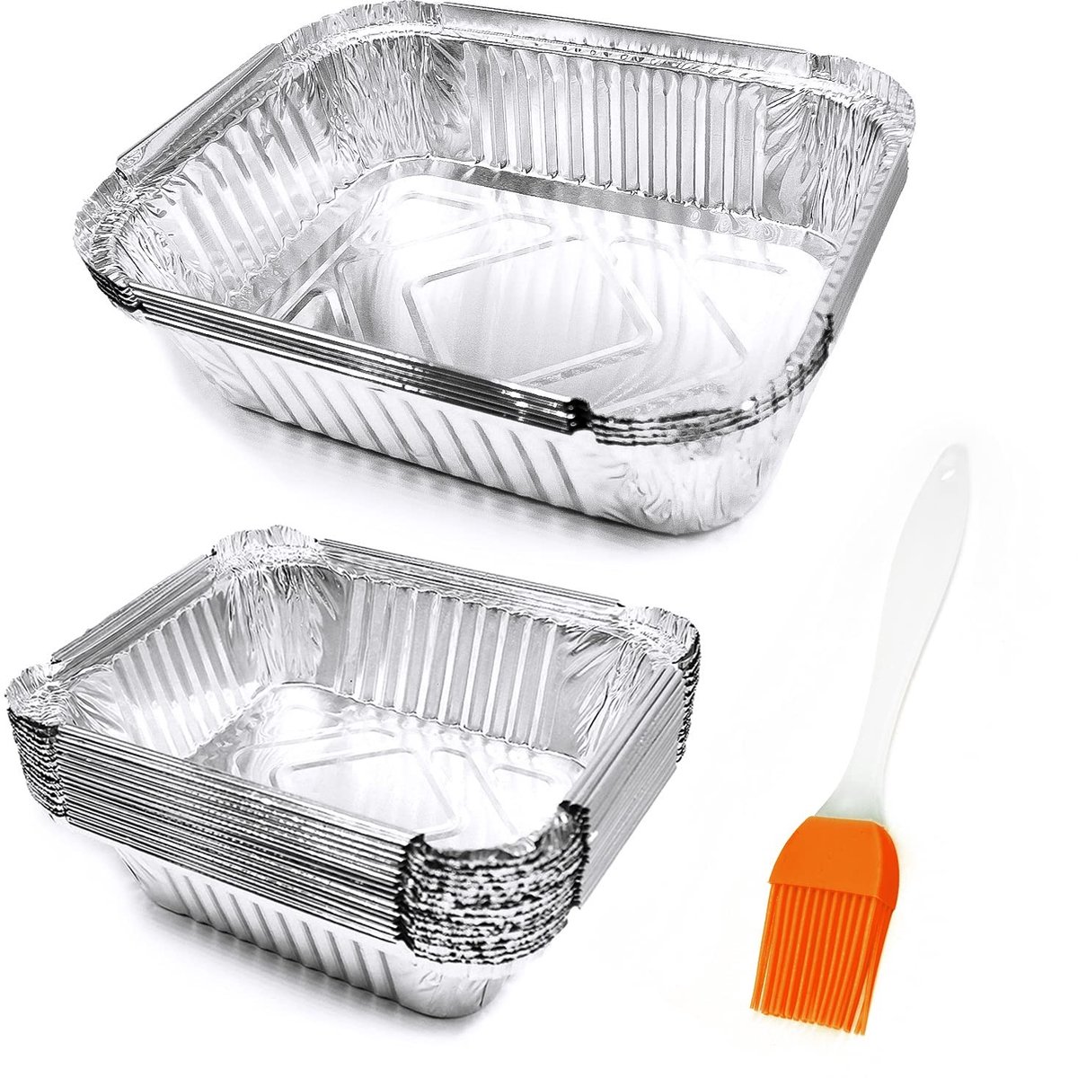 SolidKeus - Verpakking van 30 Wegwerp Aluminium Bakjes met Siliconen Kwasten
