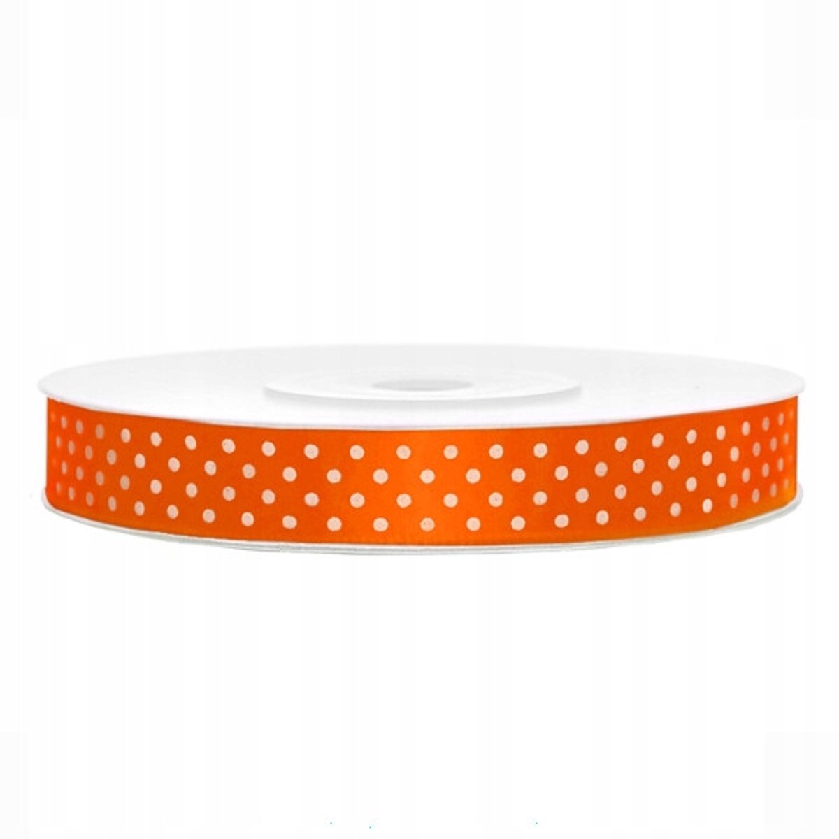 Oranje Stippen Satijnlint - 12mm x 22m - Decoratief & Handwerk