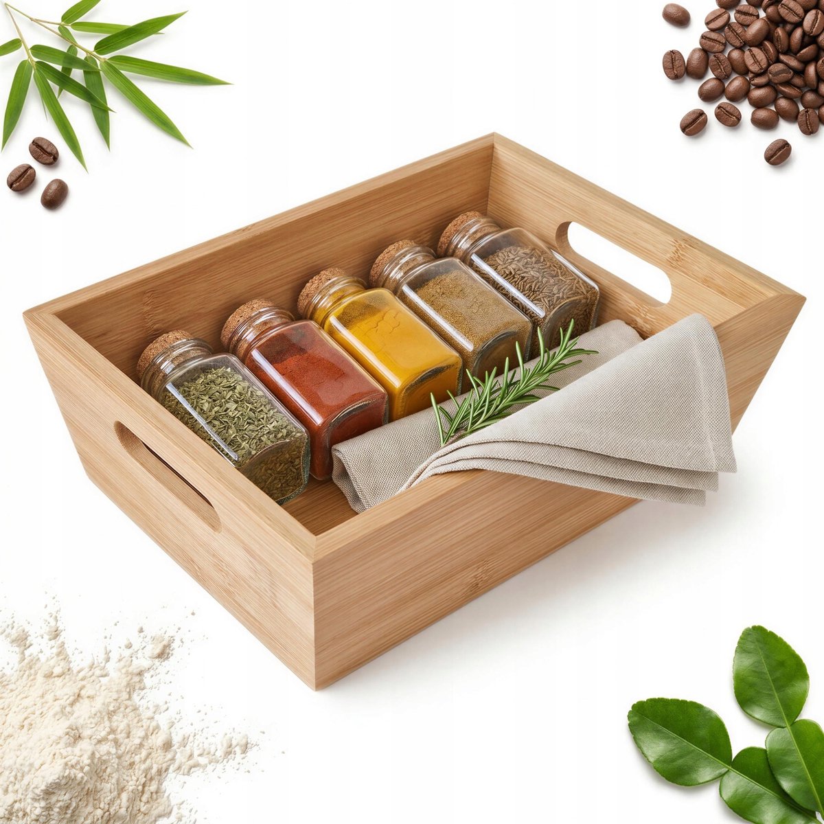 Merkloze Bamboe Dienblad & Organizer 23x16x7,5 cm