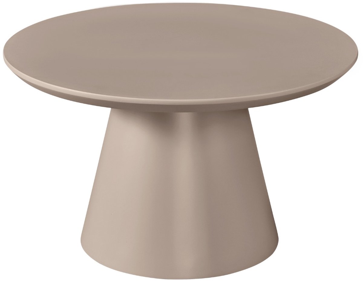 DÉJA Living Salontafel Kalix - Taupe - Ø60 cm - HPL - MDF - Minimalistisch - Kolompoot