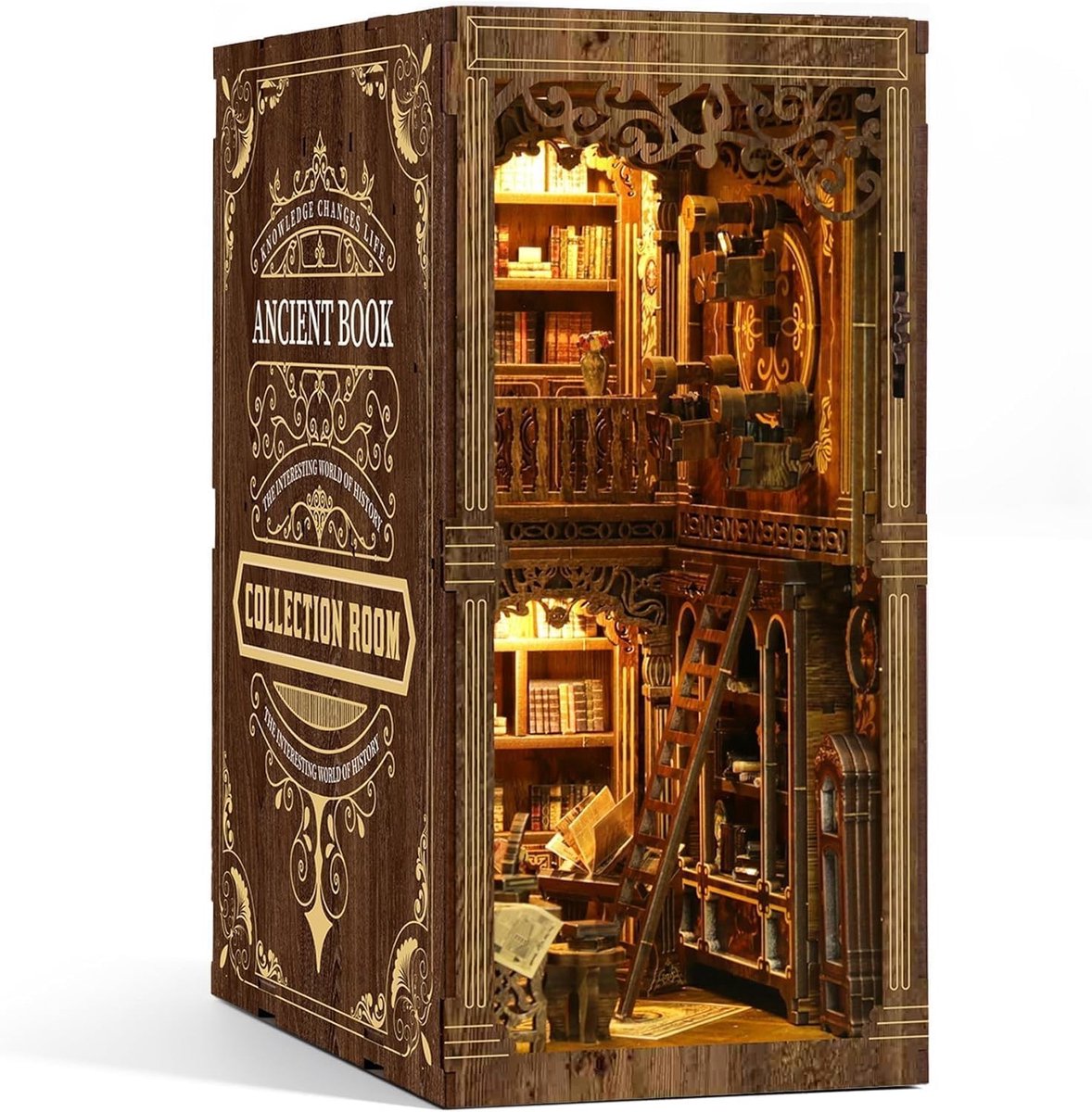 SolidKeus - DIY Miniatuur Vintage Bibliotheek met LED-verlichting