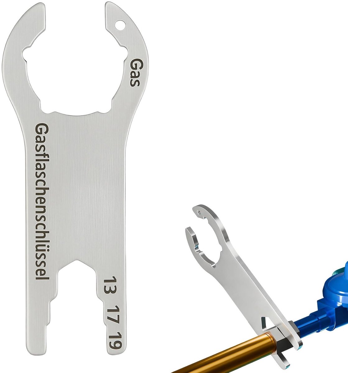 SolidKeus - Multifunctionele Sleutel voor Gasflessen met Flesopener, Roestvrij Staal