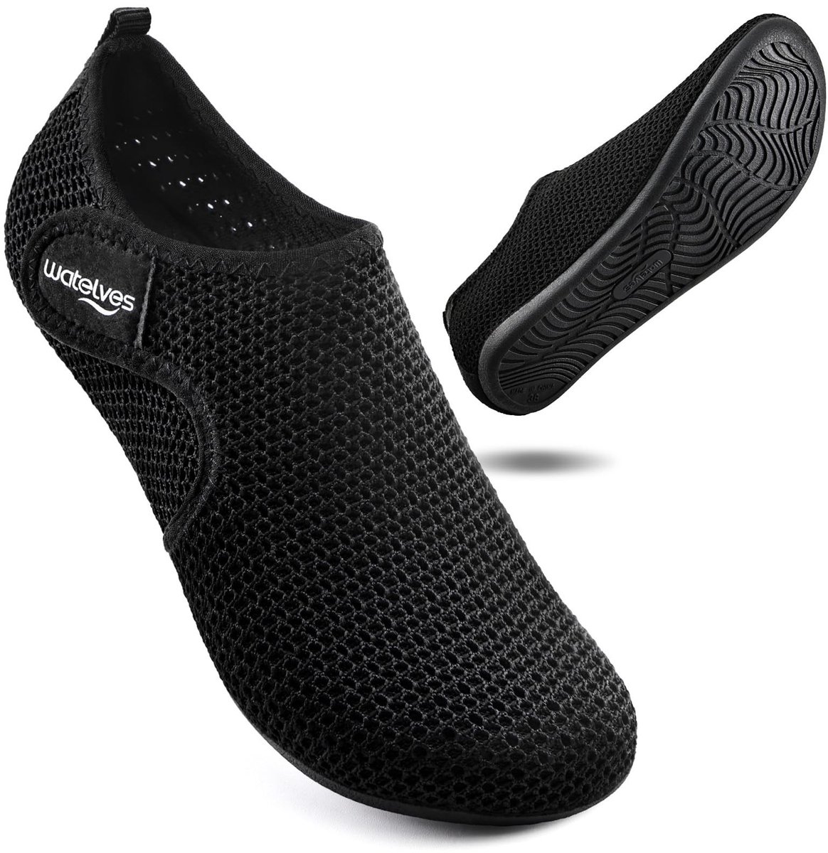 SolidKeus - Unisex Waterschoenen, Ademend en Sneldrogend, Zwart