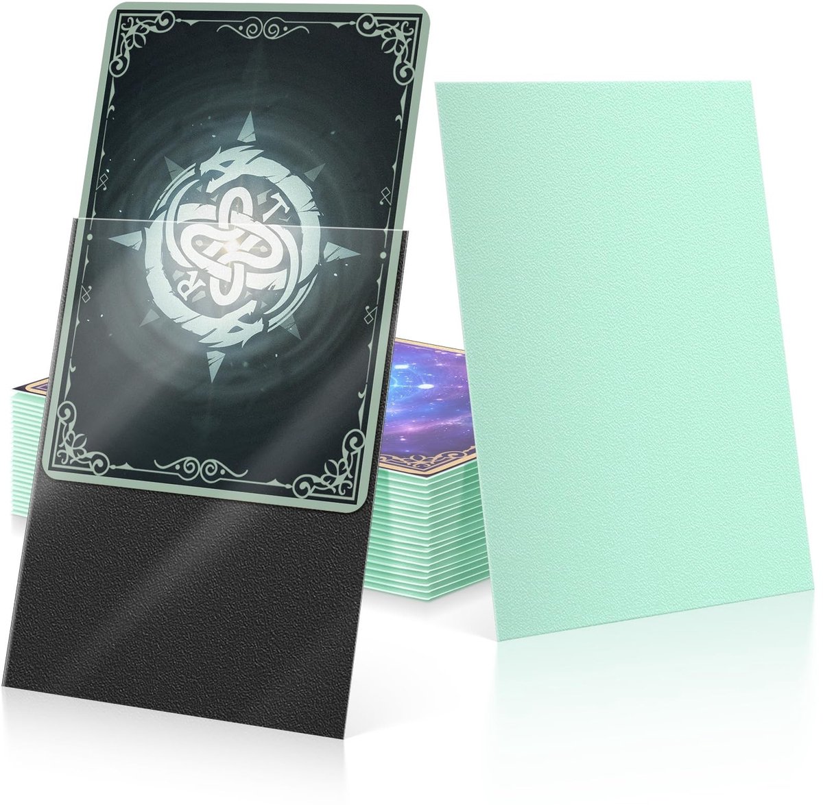 SolidKeus - 100 Stuks Matte Kaartbeschermers voor Trading Cards Turquoise