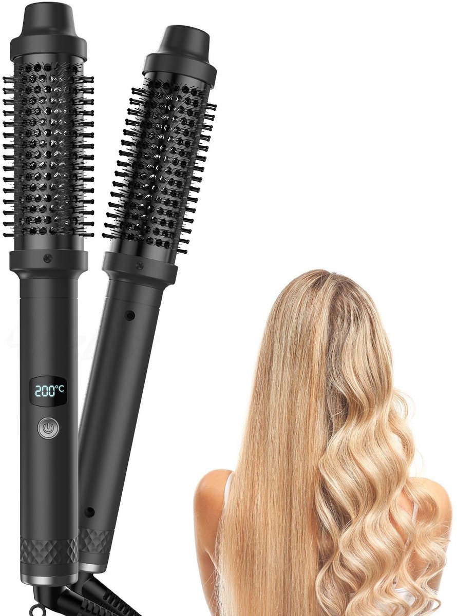 casalora – 3-in-1 stijltang & krultang – 30s snelle verwarming – 5 temperaturen (120-200°C) – toermalijn keramische coating – klitvrije borstelharen – 360° draaibaar snoer – steil haar, krullen & volume