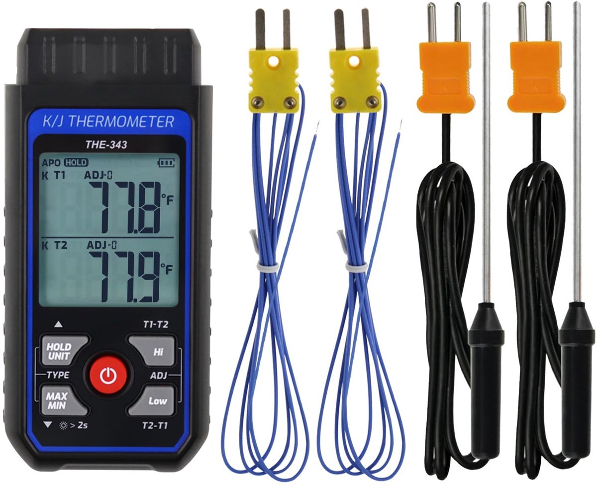 SolidKeus - Digitale Thermocouple Thermometer met Type K/J Ondersteuning