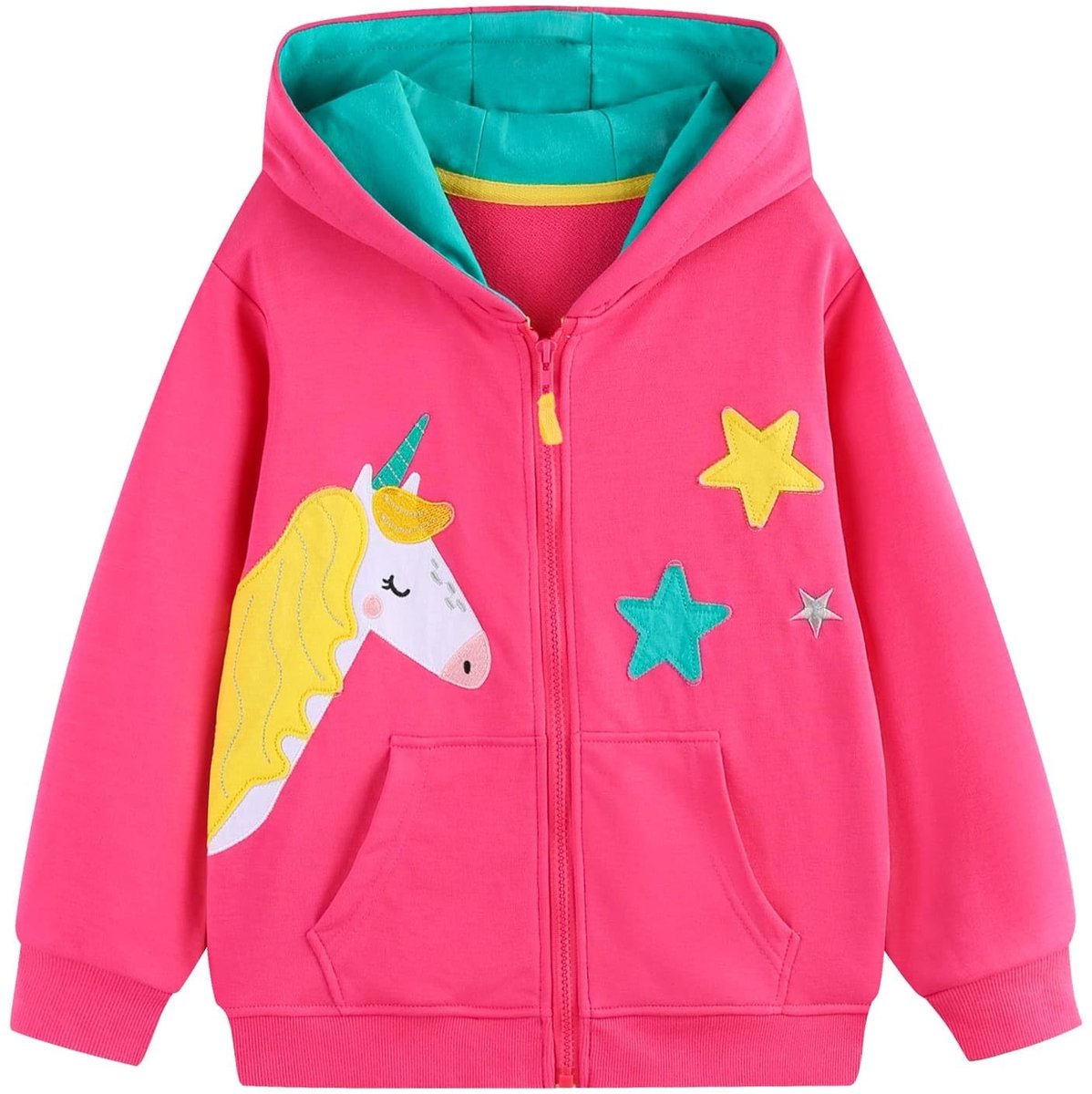 SolidKeus - Zipper Hoodie voor Kinderen met Unicorn Print