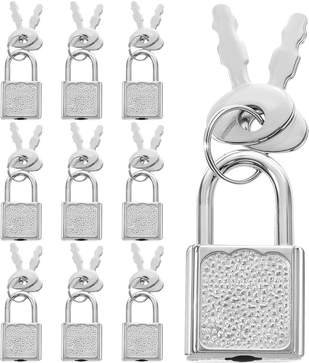 SolidKeus - Set van 10 Mini Hangsloten met Sleutels voor Luggage en Bagage