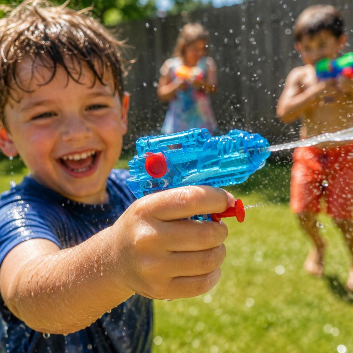Krüger Mini waterpistool - 6x - blauw - kunststof - 8 centimeter - zomer speelgoed