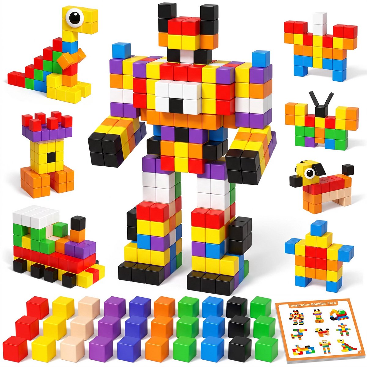 Magnetische Blokken 400 stuks - Magneten Speelgoed - Montessori Bouwstenen - Gekleurd