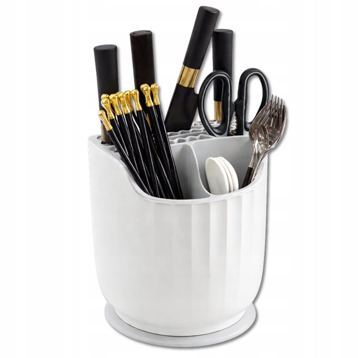 Draaiende Keuken Organizer met Lepelhouder - Wit