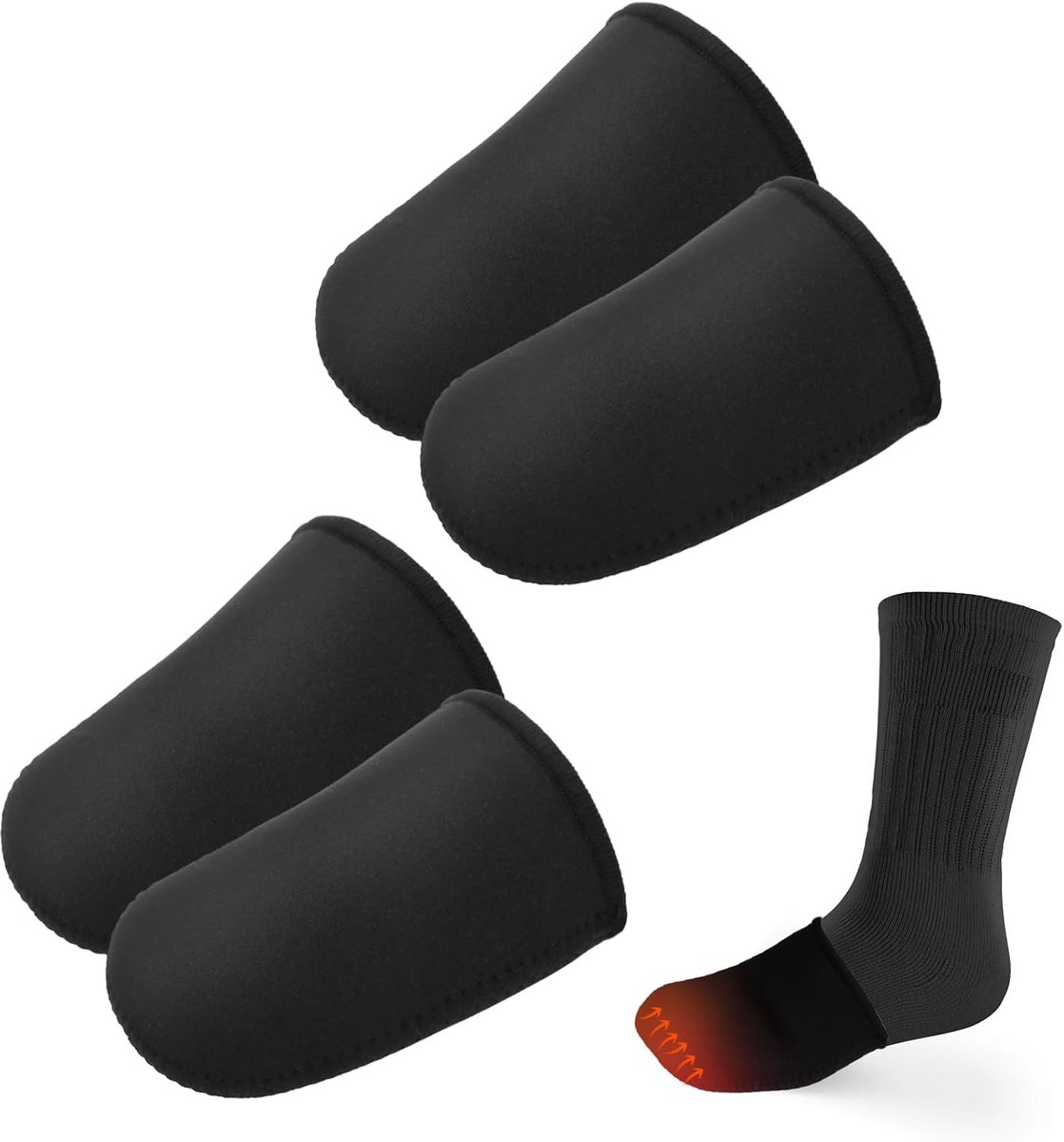 2 Paar Teenwarmers, Neopreen Thermische Teenwarmers Mouwen Teentoppervoering voor het Verwarmen van Voeten Jagen Fietsen Hardlopen Wandelen voor Dames Heren (Maat L)