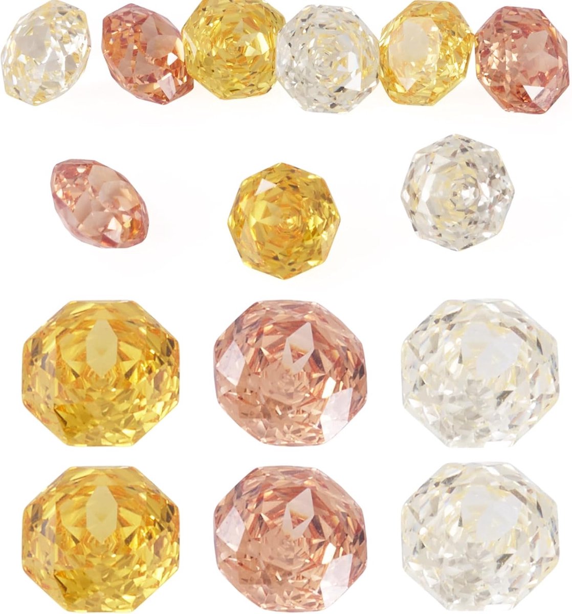 Kubieke zirkonia kristallen cabochons facet puntige achterkant diamant transparante strass cabochons voor doe-het-zelf sieraden maken ambachtelijke projecten