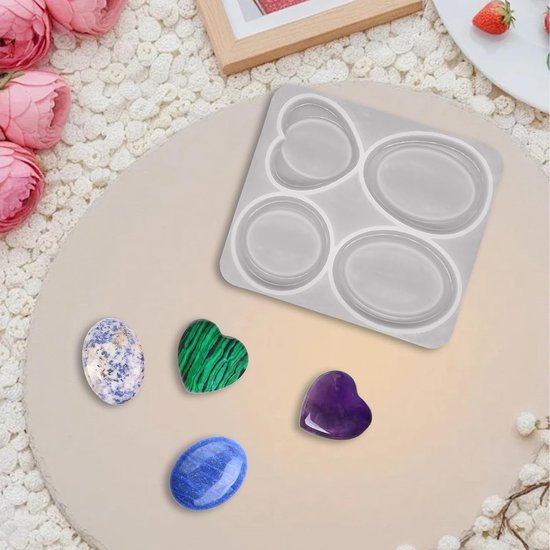 Nagelangst Steen Hars Siliconen Mal, Hars Mallen Siliconen voor Stress Ontspanning Zakstenen, Epoxy Gietvorm Angst Stressverlichting Meditatie Genezing Reiki voor Mannen Vrouwen — afbeelding 3