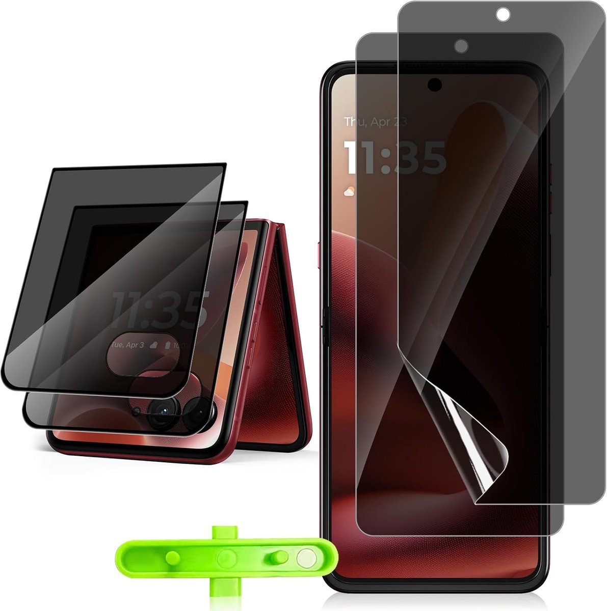 [2 + 2 stuks privacybeschermfolie voor Motorola Razr 60 Ultra 5G | Anti-kras pantserbescherming glas zachte TPU screen protector privacy film voor Motorola Razr 60 Ultra 5G
