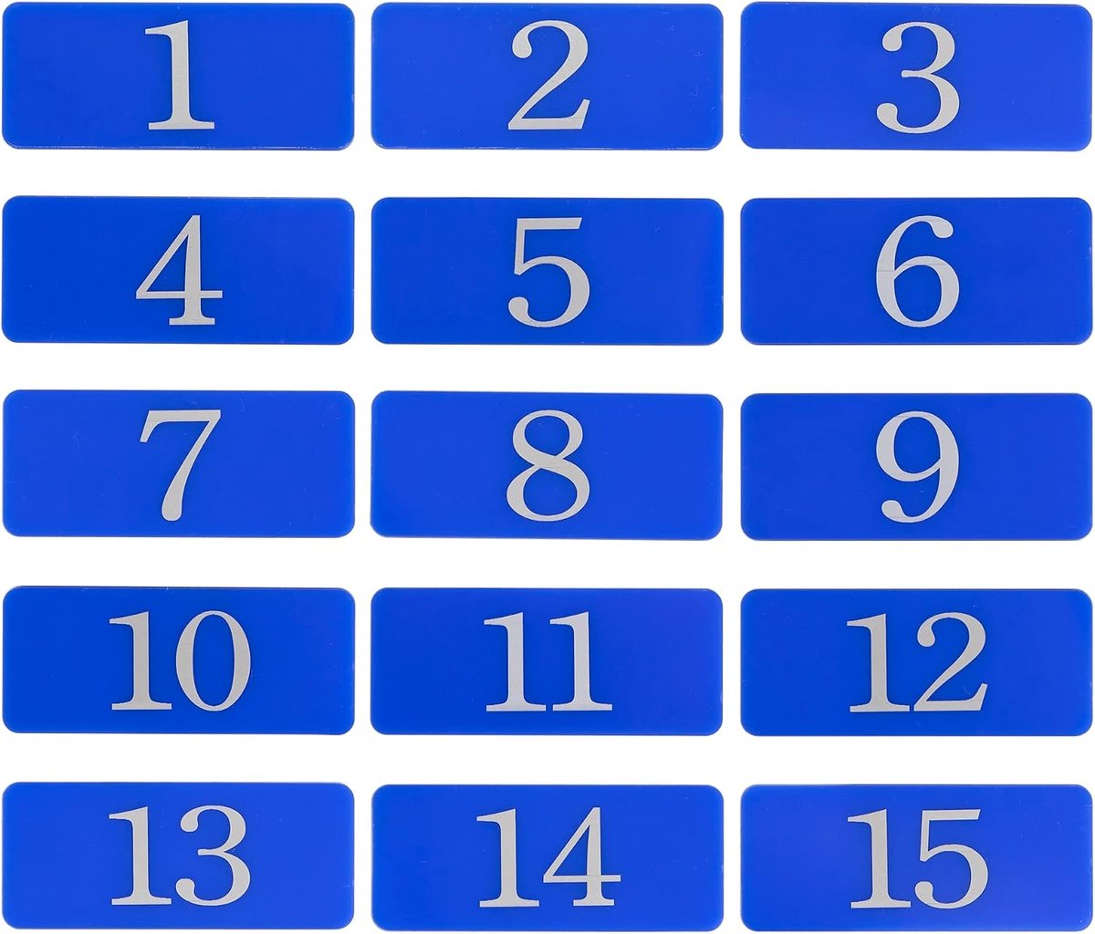 Rechthoek Locker genummerde sticker kamer nummer tabel nummer (1-50, blauw)