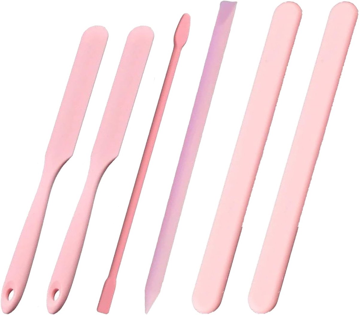 Roerstokjes Siliconen Wax Stick Wax Spatels Set Non-Stick Herbruikbare Verschillende Maten Hittebestendig voor Bakken DIY Ambachten Thuis Salon Mengen Hars Verf Roze