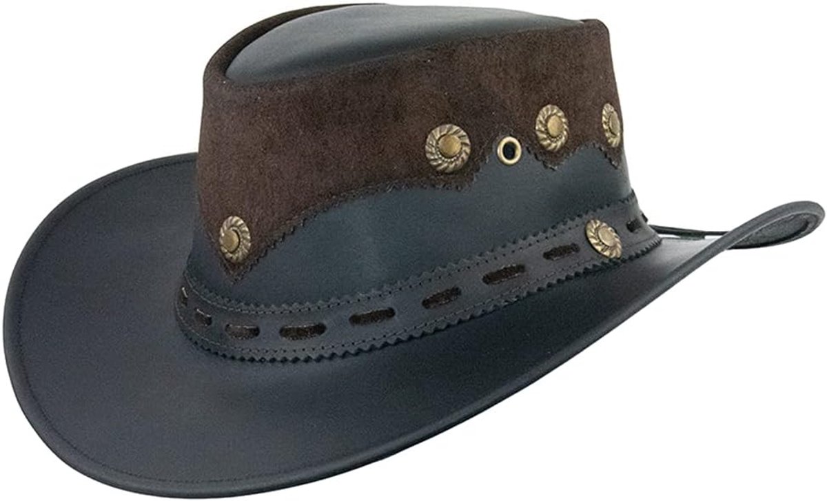 Jungle PENTLAND leren hoed, westernhoed, Australische hoed, cowboyhoed