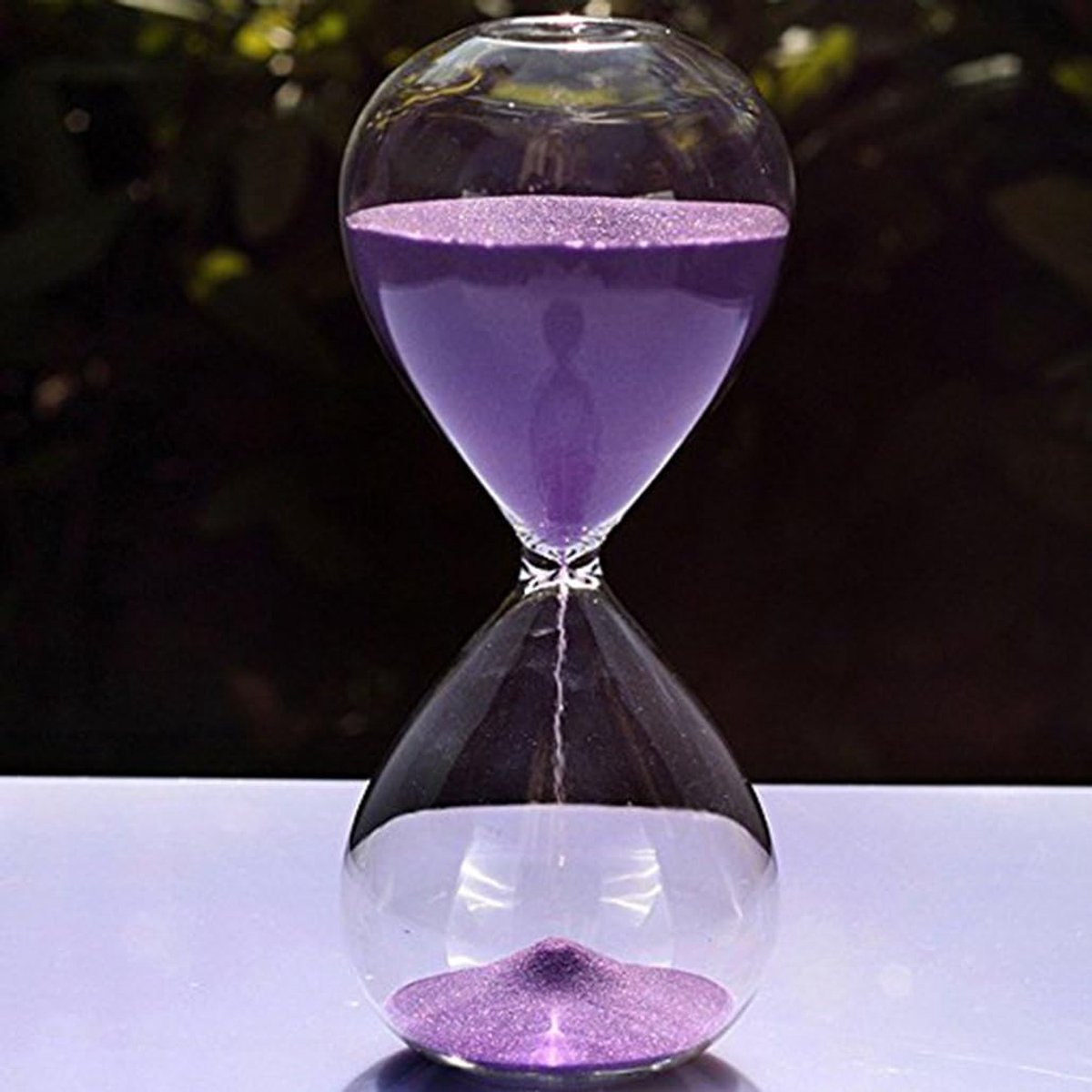 Modieuze Kleurrijke Zandloper Zandglas Zandloper Timer Helder Soepel Glas Meet Huis Bureau Decor Kerstmis Verjaardagscadeau (15 Minuten, Paars)