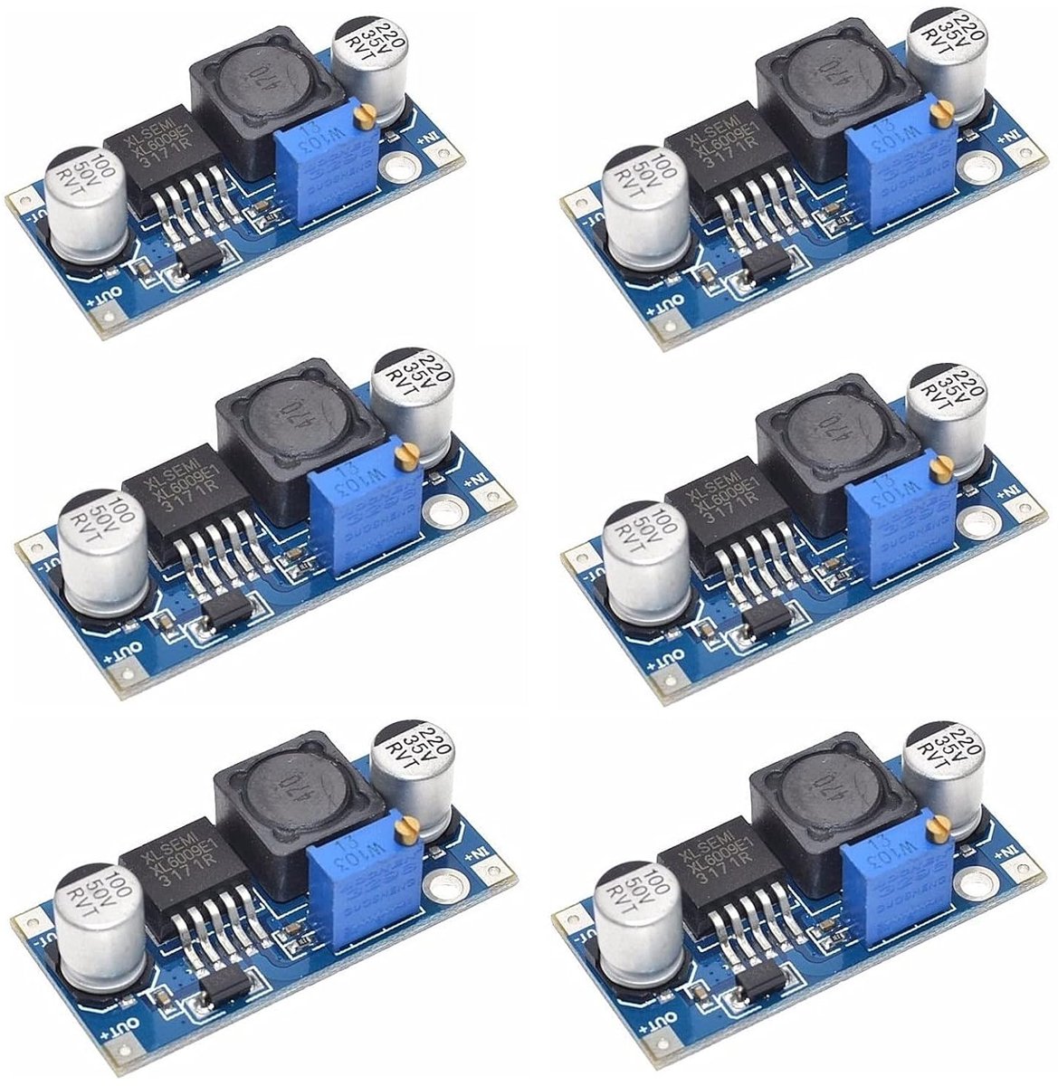 6 STKS Boost module boost converter DC naar DC 3.0-30 V naar 5-35 V uitgangsspanning verstelbare step-up printplaat, step up transformator power module