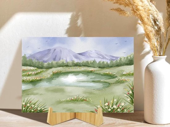 Bordenstandaard voor standaard, 2 stuks 6 inch bordenhouder, houten tafelstandaard, mini-tafelstandaard, decoratieve tafelstandaard, fotolijst, standaard, voor borden, boeken, plaques, foto's — afbeelding 2