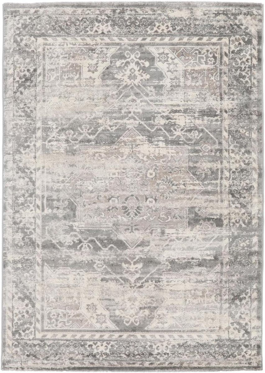 Vloerkleed - Oosters Kleed - Woonkamer Inrichten - Anti-allergeen - 240x340 cm - Grijs