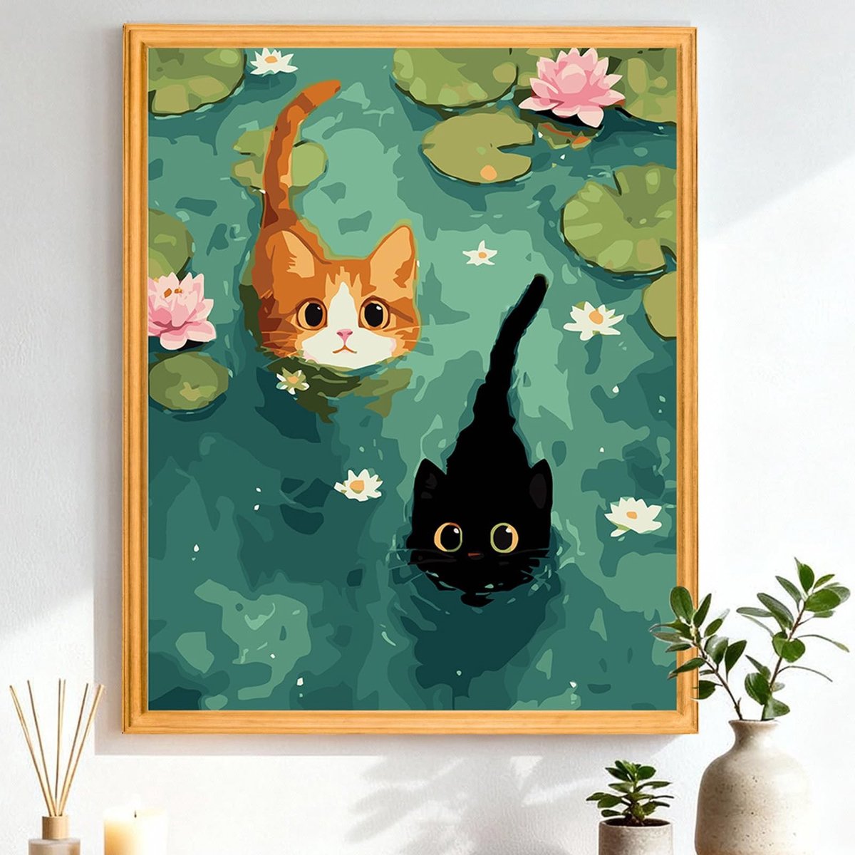 SolidKeus - Schilderen op Nummer met Katten 40x50 cm voor Volwassenen