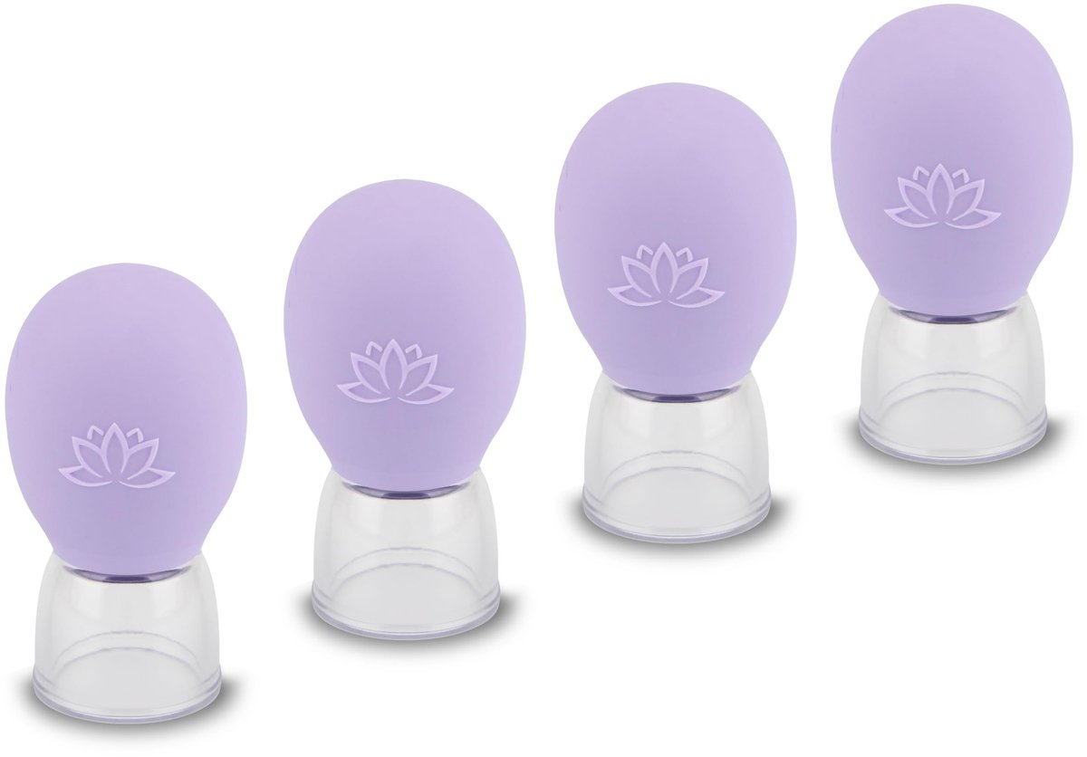 SolidKeus - Set van 4 Siliconen Schröpfglazen voor Massage